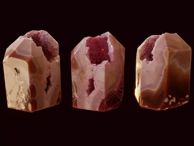 Agate Geode Background Prop Low-poly 3D model