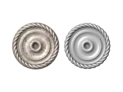 Round Rope Rosette  plaster molding 3D print model