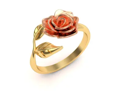 Ladies Gold Rose Ring 3D print model