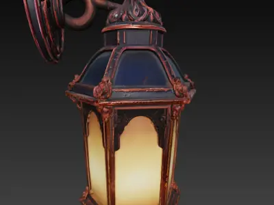 realistic wall lamp 3D model