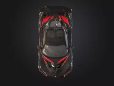 Black and Red Supercar 3D print model