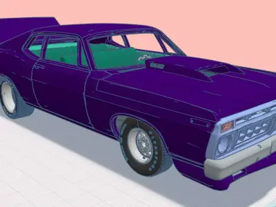 68 Galaxie with truck front end 3D print model