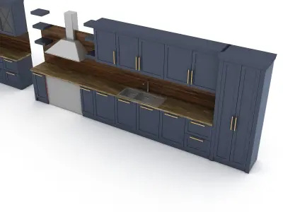 3d modern kitchen design Low-poly 3D model