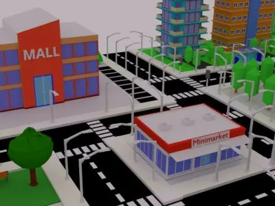 implePoly Urban - Low Poly Assets Low poly 3D Models Low-poly 3D model