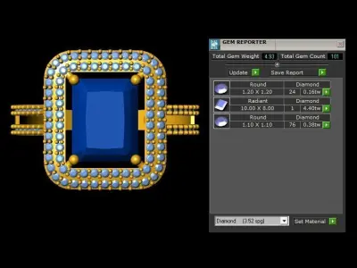 Stone Ring 3D print model buy