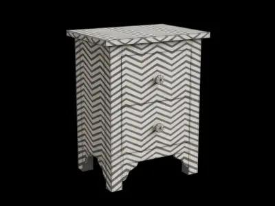Black Zigzag Side Table Low-poly 3D model