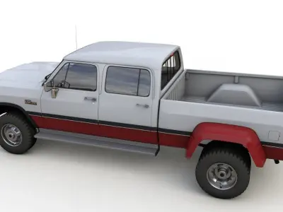 DODGE POWER RAM 250 CREWCAB 1991 3D model
