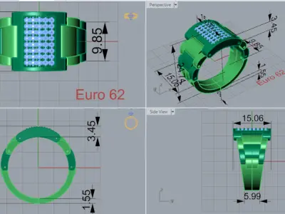  Luxury man Rolex design diamond ring modelror0033 3D print model
