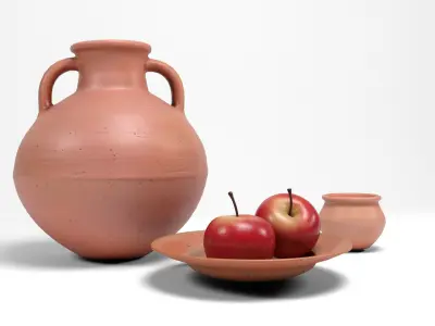 Pottery pack Low-poly 3D model