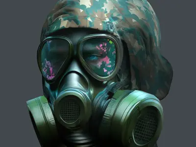 Helmet 3d model military combat Military Low-poly 3D model 4