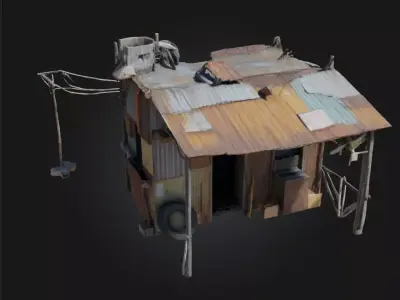 Rustic Shelter  Cozy Simplicity of Rural Living 3D model