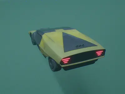 Retro Futuristic Car Low-poly 3D model by mightyalexone