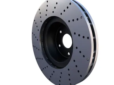 Sport Ventilated Brake Disk Low-poly 3D model