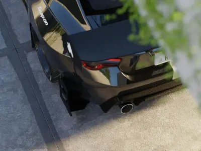 Car Render Scene 3D Blender File Textured 3D model