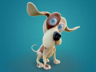 Cartoon Dog RIGGED 3D model