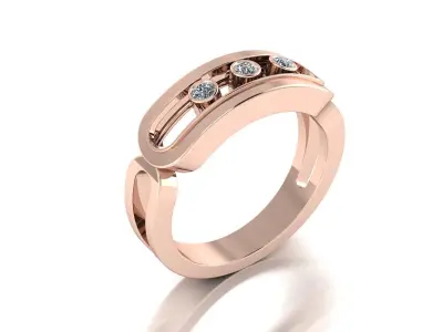 Messika Ring Gold 3D print model buy
