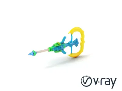 Futuristic Trident Halberd Bright Model Pack Low-poly 3D model