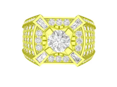 A7672 Luxury Korean Style Diamond Men Ring 3D print model