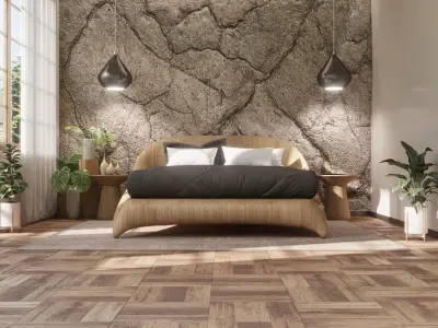 Bed Room Interior Cinema 4d Corona v1 3D model