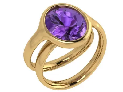 Oval Cut Unique Ring 4433 3D print model
