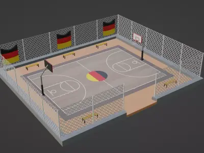 Basketball Stadium - Germany Low-poly 3D model