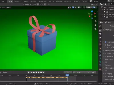 Animated Ribbon Bow 3D model