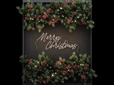 Composition Christmas Garland 3D model