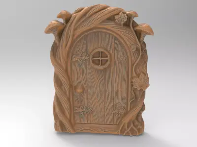 Whimsical Fairy Door - Enchanted Garden Gate Plaque 3D print model