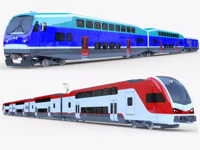 American doubledeck trains II 3D Model Collection