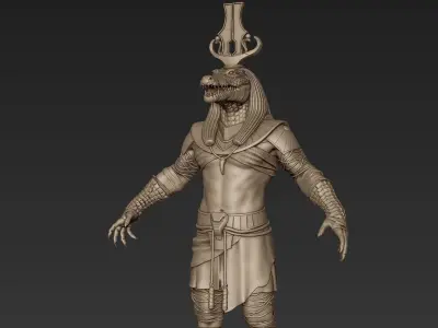 Sobek egyptian warrior 3D model