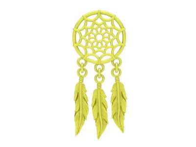 Luxury Dreamcatcher Feather Pendant Jewelry Design 4202 3D print model