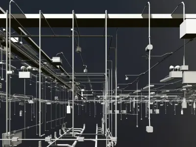 MEP piping in building 3D model