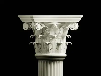 Ancient Style Roman Pillar - Corinthian Column  3D model