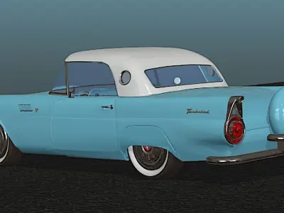 1956 Thunderbird - High Poly 3D Model - High Poly 3D model