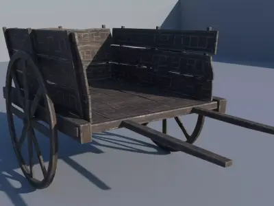 Farm Cart Low-poly 3D model