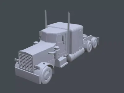 Peterbilt Truck Low-poly 3D model