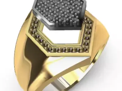 Man ring with gems 10020 3D print model