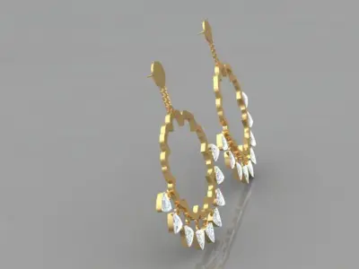 Classic earrings E02 3D model