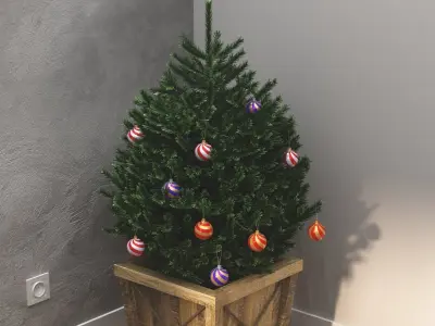 Christmas ornaments  Low-poly 3D model