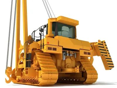 Pipelayer Bulldozer Machine 3D model