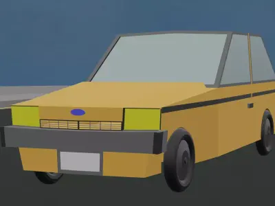 Low poly stylized Hatchback inspired by ford fiesta Low-poly 3D model
