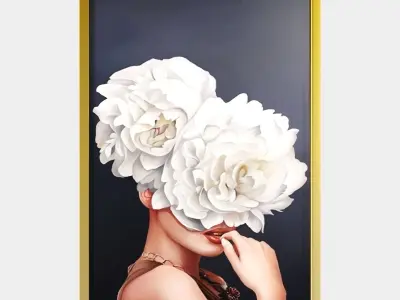 Art Frams 5- Art Flower Head Woman By 3 Frams 3D model