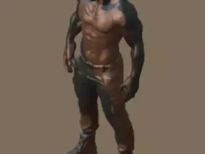 Stylized Muscular Male - Game Ready Low Poly Model Low-poly 3D model
