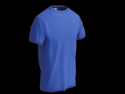 Simple Blue T Shirt 3D model