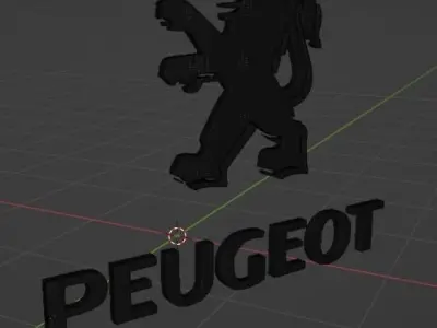 Peugeot Logo Low-poly 3D model
