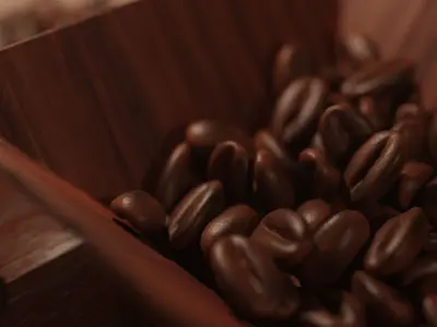 Coffee beans Low-poly 3D model