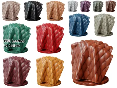 Chesterfield Leather - PBR - 14 Colors - 4K - PNG Texture