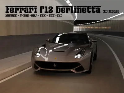 Ferrari f12 berlinetta car 3d model Low-poly 3D model