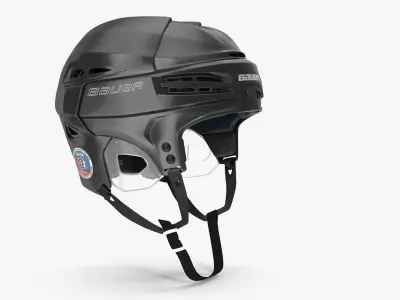 Hockey Helmet Bauer Re-Akt 100 Black Low-poly 3D model