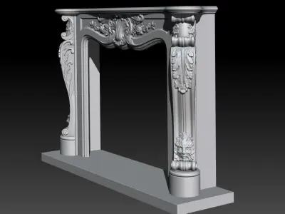 Classical Decorated Fireplace Louis XVI style 3D model